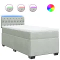 cadre de lit et matelas Gris clair 80x200 cm Velours