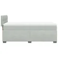 cadre de lit et matelas Gris clair 80x200 cm Velours