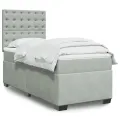 cadre de lit et matelas Gris clair 80x200 cm Velours