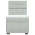 cadre de lit et matelas Gris clair 80x200 cm Velours