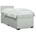 cadre de lit et matelas Gris clair 80x200 cm Velours