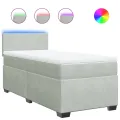 cadre de lit et matelas Gris clair 80x200 cm Velours