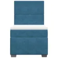 cadre de lit avec matelas bleu 80x200 cm velours
