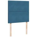 cadre de lit avec matelas bleu 80x200 cm velours