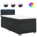 cadre de lit avec matelas Noir 90x190 cm Similicuir