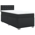 cadre de lit avec matelas Noir 90x190 cm Similicuir
