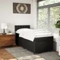 cadre de lit avec matelas Noir 90x190 cm Similicuir