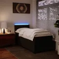 cadre de lit avec matelas Noir 90x190 cm Similicuir