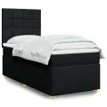 cadre de lit avec matelas Noir 90x200 cm Tissu