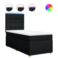 cadre de lit avec matelas Noir 90x200 cm Tissu