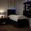cadre de lit avec matelas Noir 90x200 cm Tissu