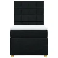 cadre de lit avec matelas Noir 90x200 cm Tissu