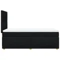 cadre de lit avec matelas Noir 90x200 cm Tissu
