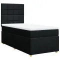 cadre de lit avec matelas Noir 90x200 cm Tissu