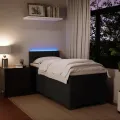 cadre de lit avec matelas Noir 90x200 cm Velours