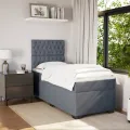 cadre de lit et matelas Gris foncé 90x200 cm Velours