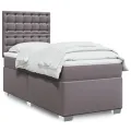 cadre de lit avec matelas Gris 100x200 cm Similicuir