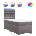 cadre de lit avec matelas Gris 100x200 cm Similicuir