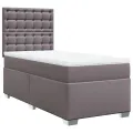 cadre de lit avec matelas Gris 100x200 cm Similicuir