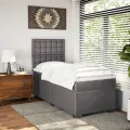 cadre de lit avec matelas Gris 100x200 cm Similicuir