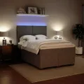 cadre de lit et matelas Gris clair 140x200cm Velours