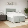 cadre de lit et matelas Gris clair 140x200cm Velours