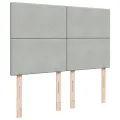cadre de lit et matelas Gris clair 140x200cm Velours