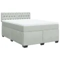 cadre de lit et matelas Gris clair 160x200cm Velours