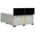 cadre de lit et matelas Gris clair 160x200cm Velours