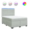 cadre de lit et matelas Gris clair 140x200cm Velours