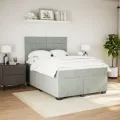 cadre de lit et matelas Gris clair 140x200cm Velours