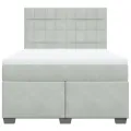 cadre de lit et matelas Gris clair 140x200cm Velours
