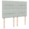 cadre de lit et matelas Gris clair 140x200cm Velours