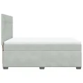 cadre de lit et matelas Gris clair 140x200cm Velours