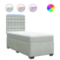 cadre de lit et matelas Gris clair 90x200 cm Velours