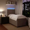cadre de lit et matelas Gris clair 90x200 cm Velours