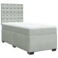 cadre de lit et matelas Gris clair 90x200 cm Velours