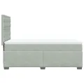 cadre de lit et matelas Gris clair 90x200 cm Velours