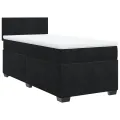 cadre de lit avec matelas Noir 90x200 cm Velours