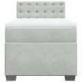 cadre de lit et matelas Gris clair 90x200 cm Velours