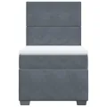 cadre de lit et matelas Gris foncé 90x200 cm Velours