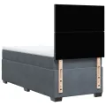 cadre de lit et matelas Gris foncé 90x200 cm Velours