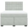cadre de lit et matelas Gris clair 160x200cm Velours