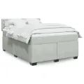 cadre de lit et matelas Gris clair 160x200cm Velours