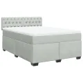 cadre de lit et matelas Gris clair 160x200cm Velours