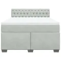 cadre de lit et matelas Gris clair 160x200cm Velours