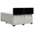 cadre de lit et matelas Gris clair 160x200cm Velours