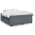 cadre de lit et matelas Gris foncé 180x200cm Velours