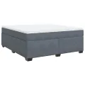 cadre de lit et matelas Gris foncé 180x200cm Velours