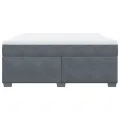 cadre de lit et matelas Gris foncé 180x200cm Velours